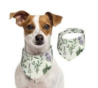 Bandanas d'été pour chiens, fleurs vertes, herbes, feuilles de sauge, bandanas pour chien, bandanas lavables et réglables triangulaires pour chiens de taille moyenne et grande taille, chiots et chats