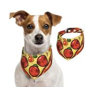 Bandanas d'été pour chiens « I Love Pizza Heart » - Lavables et réglables - Bavoirs triangulaires mignons pour chiens de taille moyenne et grande - Chiots et chats - Taille S