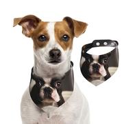 Bandanas d'été pour chiens - Jolis bandanas de Boston Terrier - Lavables et réglables - Triangle - Bavoirs mignons pour animaux de compagnie - Pour chiens de taille moyenne et grande - Chiots et chats