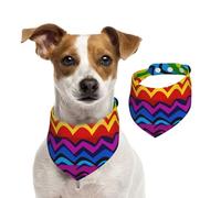 Bandanas d'été pour chiens - Motif arc-en-ciel Gay Pride - Bandana lavable et réglable - Pour animaux de compagnie - Pour chiens de taille moyenne et grande - Chiots et chats - Taille M
