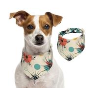Bandanas d'été pour chiens - Motif étoiles atomiques rétro - Lavable et réglable - Triangle - Bavoirs mignons pour animaux de compagnie - Pour chiens de taille moyenne et grande - Chiots et chats