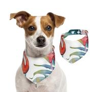 Bandanas d'été pour chiens, motif flamants roses, motifs tropicaux, lavables, réglables, triangulaires, bavoirs mignons pour chiens de taille moyenne et grande taille, chiots et chats, taille M