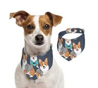 Bandanas d'été pour chiens portant des vêtements pour chiens corgi, bandanas lavables et réglables en forme de triangle pour chiens de taille moyenne et grande taille, chiots et chats, taille M