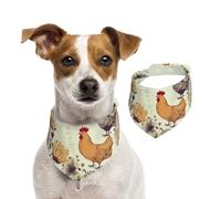 Bandanas d'été pour chiens, poule et papillons volants parmi les fleurs, bandanas lavables et réglables pour chien, écharpe triangulaire, bavoirs mignons pour chiens de taille moyenne et grande taille