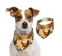 Bandanas d'été pour chiens rôtis poule poule de la ferme, bandanas lavables et réglables triangulaires pour chiens de taille moyenne et grande taille, chiots et chats de petite taille