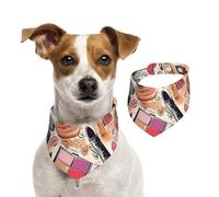 Bandanas d'été pour chiens sur le thème des cosmétiques et du maquillage - Bandanas lavables et réglables en triangle - Bavoirs mignons pour animaux de compagnie - Pour chiens de taille moyenne et