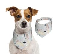 Bandanas d'été pour chiens Terrazzo Marbre Pastel Bandana lavable réglable Triangle Bavoirs mignons pour animaux de compagnie pour chiens de moyenne et grande taille Chiots et chats L