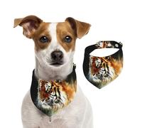 Bandanas d'été pour chiens Tiger3 - Bandanas lavables et réglables - Triangle - Bavoirs mignons pour animaux de compagnie - Pour chiens de taille moyenne et grande - Chiots et chats - Taille M