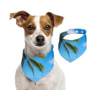 Bandanas d'été pour chiens tropicaux avec motif de mer et cocotier, lavable et réglable - Bavoirs mignons pour chiens de taille moyenne et grande - Chiots et chats de petite taille