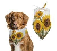 Bandanas d'été séduisants tournesols pour chien pour nourrir et toiletter, bavoirs triangulaires lavables pour animaux domestiques pour chats et chiens