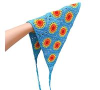 Bandanas élégants en tricot pour femme - Pour camping, séance photo - Bandeau tricoté au printemps pour voyage - Bandeau pour femme - Fait à la main - Avec joli motif triangulaire