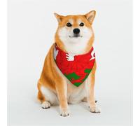 Bandanas élégants pour chien - Motifs pour la Saint-Valentin, les anniversaires et plus encore - Polyester doux - Drapeau du Pays de Galles - Taille S
