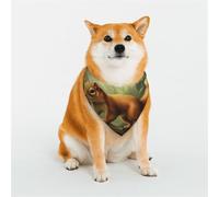 Bandanas élégants pour chien - Motifs pour la Saint-Valentin, les anniversaires et plus encore - Polyester doux - Illustration d'écureuil - Taille M