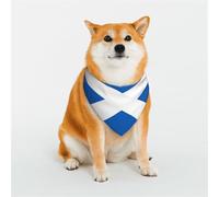 Bandanas élégants pour chien - Motifs pour la Saint-Valentin, les anniversaires et plus encore - Vêtements en polyester doux pour animaux de compagnie, drapeau écossais taille S