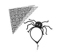 Bandanas en forme d'araignées de dessin animé pour chiens - Écharpe triangulaire élégante pour animaux de compagnie de petite à grande taille - Accessoire photo pour chien - Petit
