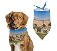 Bandanas Israel at The Tower pour chien en coton doux lavable au quotidien en été durable triangle réversible pour chiens et chats de petite, moyenne et grande taille