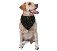 Bandanas lavables pour Animaux de Compagnie, Motif marbre Noir doré, écharpes pour Chiens, Chats et Chiots