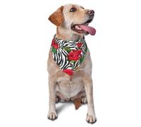 Bandanas lavables pour Animaux de Compagnie, Motif zèbre, Fleur Rouge, pour Chien, Chat, Chiot