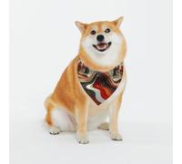 Bandanas lavables pour chien avec motif vague fractale pour petits et grands animaux de compagnie pour fille ou garçon, accessoires pour animaux de compagnie