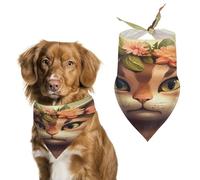 Bandanas ludiques marron en coton doux pour chien/chat, lavable au quotidien, durable, triangulaire, réversible, convient pour les chiens et chats de petite, moyenne et grande taille