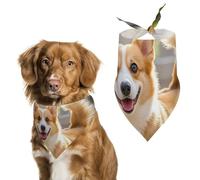 Bandanas ludiques pour chien Corgi pour nourrir et toiletter, bavoirs triangulaires lavables pour animaux domestiques pour chats et chiens