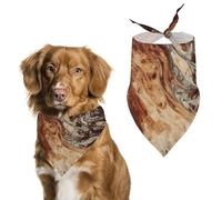 Bandanas marron en marbre mélangé pour l'alimentation et le toilettage, bavoirs triangulaires lavables pour animaux domestiques pour chats et chiens