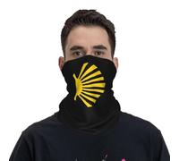 Bandanas Multifonctionnels Grand bandana jaune à motif coquillage Saint-Jacques imprimé multifonction unisexe