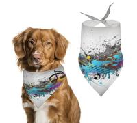 Bandanas musicaux pour chien en coton doux lavable au quotidien en été durable triangle réversible convient pour les chiens et chats de petite, moyenne et grande taille