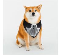 Bandanas noirs et d'Halloween pour chien fantôme - Petite écharpe triangulaire réglable - Double écharpe réversible lavable - Mouchoir quotidien pour chien de taille moyenne et grande - Cadeau