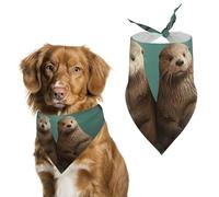 Bandanas Otters in Love pour chien - Écharpe mignonne pour animaux de compagnie pour chiens, chats, bavoirs triangulaires, doux et respirants pour animaux de compagnie - Accessoire de mode pour chiots