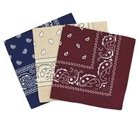 Bandanas paisley lot de 3 - Bandeau Foulard coton motif cachemire, accessoire cheveux tendance
