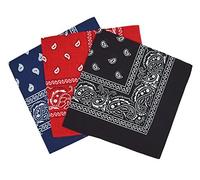 Bandanas paisley lot de 3 - Bandeau Foulard coton motif cachemire, accessoire cheveux tendance