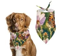 Bandanas papillon et fleurs pour chien pour nourrir et toiletter, bavoirs triangulaires lavables pour animaux domestiques pour chats et chiens