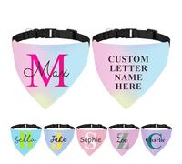 Bandanas personnalisés pour chien avec boucle et logo photo - Écharpe triangulaire pour animal domestique - Accessoires de costume pour chiens de petite, moyenne et grande taille (nom initial, taille