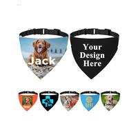 Bandanas personnalisés pour chien avec boucle et logo photo - Écharpe triangulaire pour chien - Accessoires de costume pour chiens de petite, moyenne et grande taille - Taille M