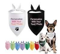 Bandanas personnalisés pour chien avec logo photo et nom - Bavoirs triangulaires pour grands petits chiens chiots chats