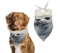 Bandanas personnalisés pour chien motif phoque du harpe - Lavable - Doux et mignon - Écharpe triangulaire réglable pour chiens de petite, moyenne et grande taille - Cadeau