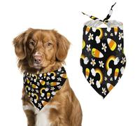 Bandanas pour animaux de compagnie à motifs floraux, triangles et bonbons d'Halloween, avec des arcs-en-ciel et des bonbons de maïs. Accessoires doux pour animaux de compagnie, parfaits pour les photo
