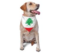 Bandanas pour animaux de compagnie avec imprimé drapeau du Liban - Bandanas mignons pour chien et chat pour les vacances, Noël, Halloween - Bavoirs triangulaires réglables pour la promenade en plein