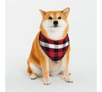 Bandanas pour chien à carreaux de buffle - Taille M - Réglable - Triangle - Double écharpe réversible - Lavable - Mouchoir quotidien pour chien de taille moyenne et grande - Cadeau pour chien ou chat