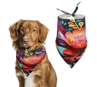 Bandanas pour chien à fleurs colorées en coton doux lavable au quotidien en été durable Triangle réversible Convient pour les chiens et chats de petite, moyenne et grande taille