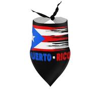 Bandanas pour Chien aux Couleurs du Drapeau de Porto Rico, Bavoir à col en V pour Chiot, écharpe Triangulaire Ajustable, Accessoires pour Chiots et Chats de Petite, Moyenne et Grande Taille