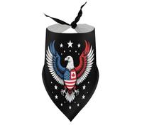 Bandanas pour Chien avec Aigle américain et Drapeaux des États-Unis et du Canada (2) - Bavoirs à col en V pour Chiots et Chats - Accessoires triangulaires Ajustables pour Petits, Moyens et Grands chi