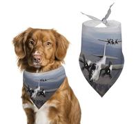 Bandanas pour chien avec avion de l'armée américaine imprimé bavoirs pour chien lavables en polyester mouchoir écharpe bandana triangle pour chiens de petite, moyenne et grande taille
