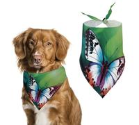 Bandanas pour chien avec beau papillon imprimé - Bavoirs pour chien en polyester lavable - Bandana triangulaire pour chiens de petite, moyenne et grande taille