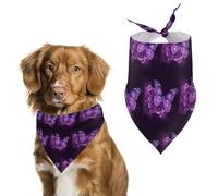 Bandanas pour chien avec beau papillon violet imprimé floral bavoirs pour chien lavables en polyester mouchoir écharpe triangle bandana pour chiens de petite, moyenne et grande taille