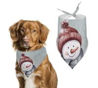 Bandanas pour chien avec bonhomme de neige d'hiver imprimé bavoirs pour chien lavables en polyester mouchoir écharpe bandana triangle pour chiens de petite, moyenne et grande taille
