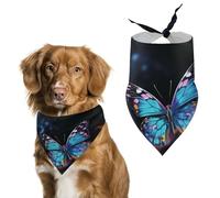 Bandanas pour chien avec charmant papillon imprimé - Bavoirs pour chien en polyester lavable - Bandana triangulaire pour chiens de petite, moyenne et grande taille