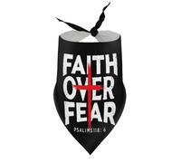 Bandanas pour Chien avec Croix chrétienne « La Foi plutôt Que la Peur », Bavoir à col en V, écharpe Triangulaire Ajustable, Accessoires pour Chiots et Chats de Petite, Moyenne et Grande Taille