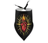 Bandanas pour Chien avec cœur Flamboyant, Croix et Couronne d'épines, Bavoir à col en V, écharpe Triangulaire Ajustable, Accessoires pour Chiots et Chats de Petite, Moyenne et Grande Taille.